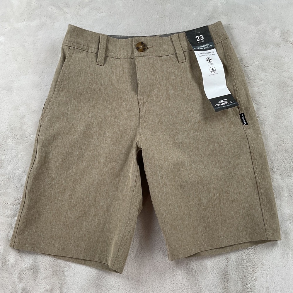 O'Neill Boys Reserve Heather 18 Hybrid Shorts Khaki Size 23 SP328A002 NEW